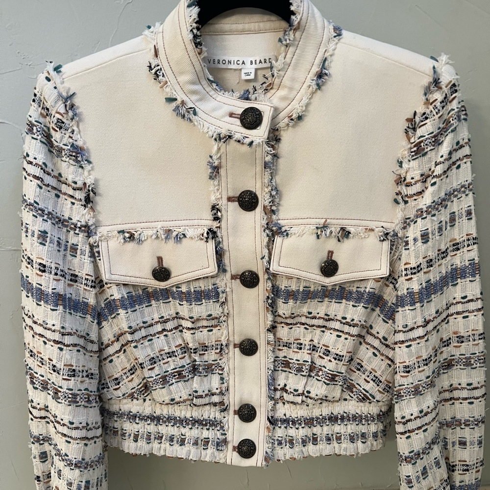 Veronica Beard Tweed Denim Jacket - perfect condition